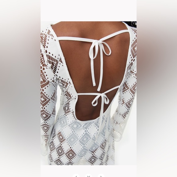 H&M OPEN-BACKED CROCHET LOOK DRESS - Picture 5 of 7